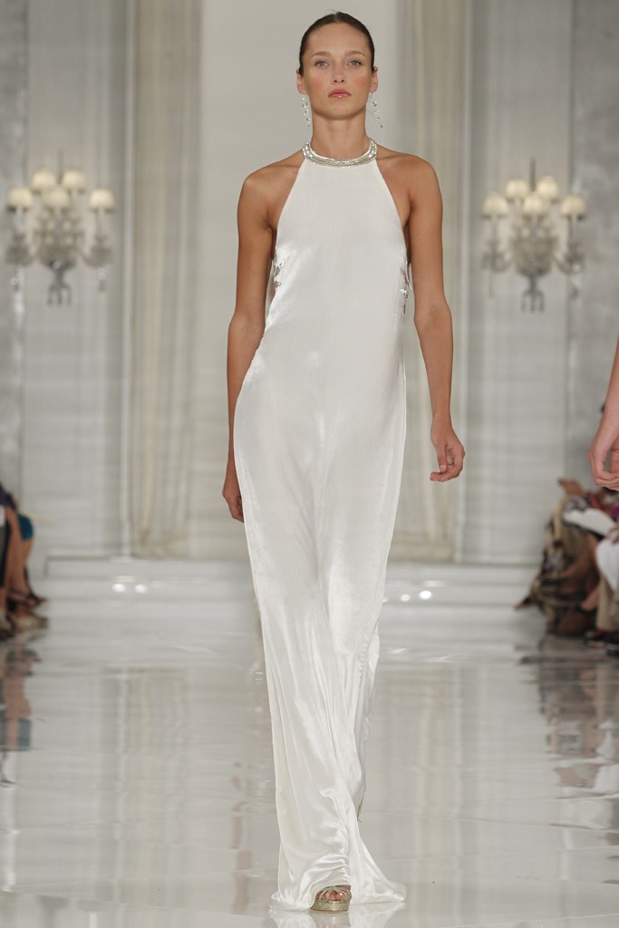 Sleek White Halter Wedding Dresses