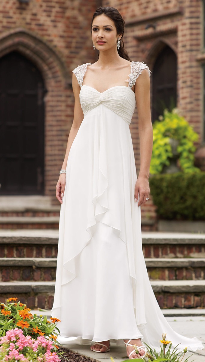 Sleeveless Chiffon Wedding Dresses with Straps
