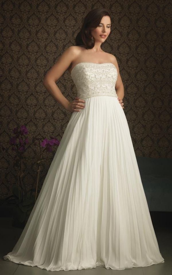 Unique Empire Waist Plus Size Wedding Dress