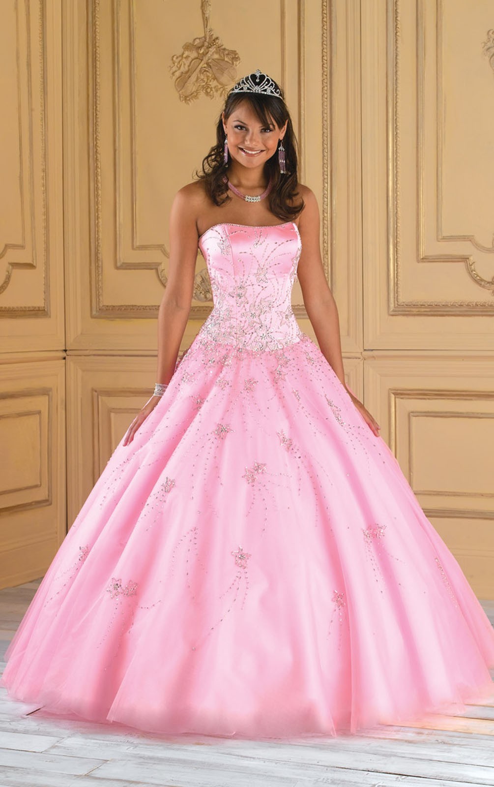 beautiful pink princess wedding dress