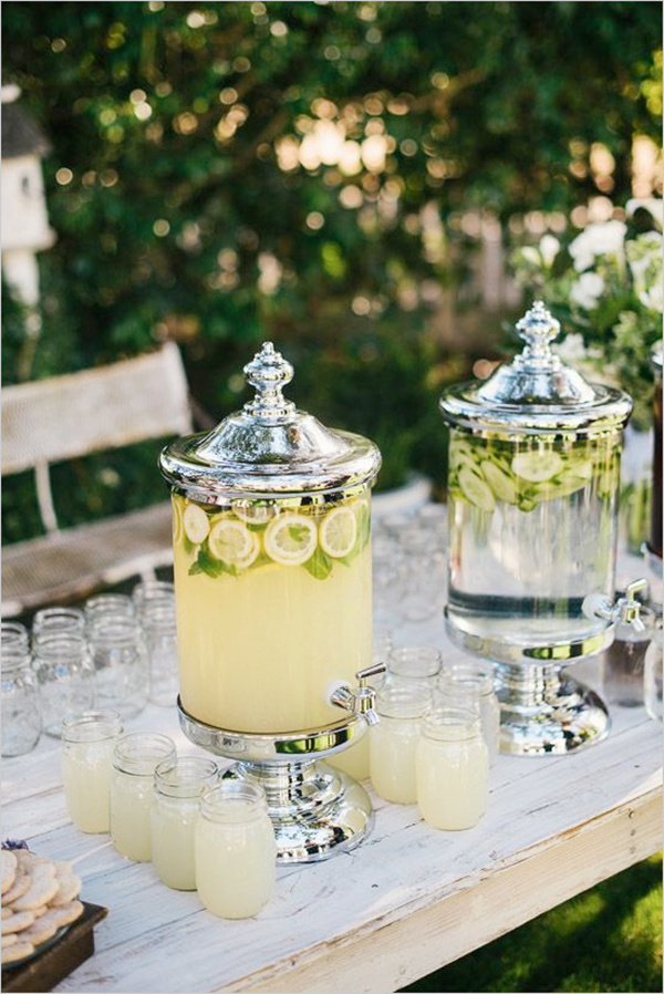 drink table ideas for rustic outdoor wedding ideas