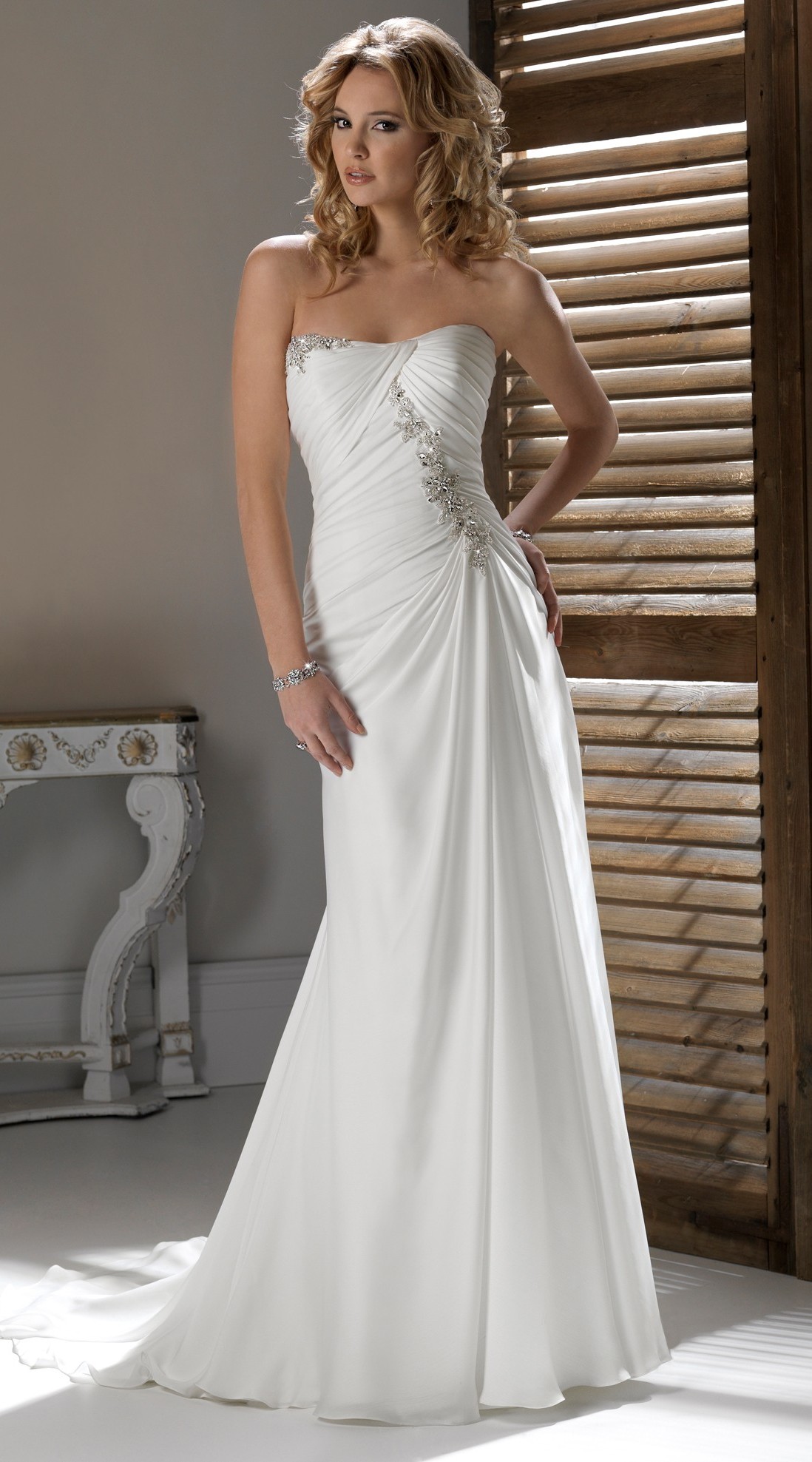 strapless wedding dress with a-line