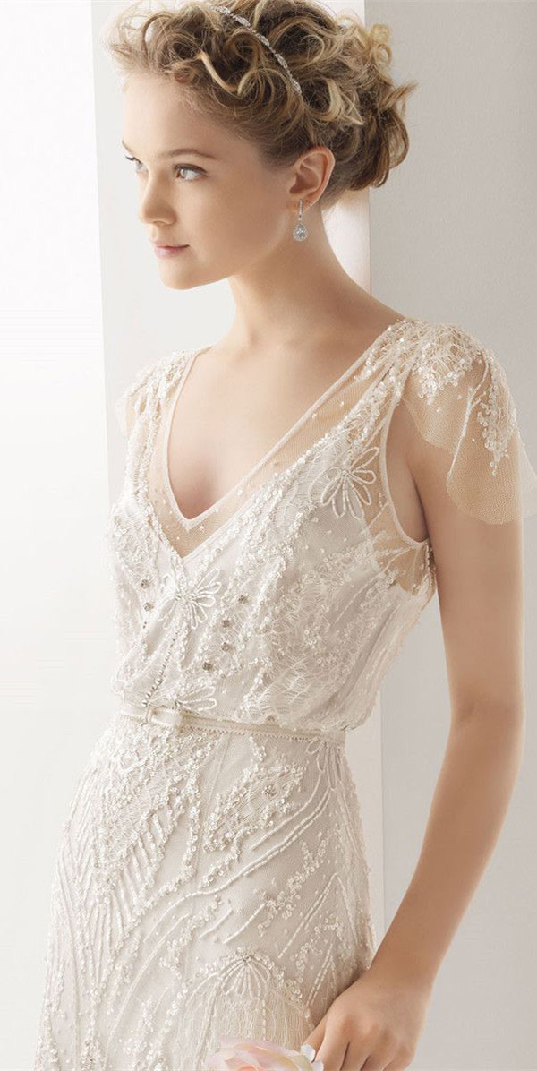 vintage lace and sequins wedding dresses