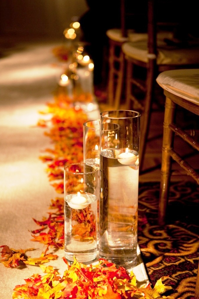 Autumn Wedding Decorations and Floating Candles