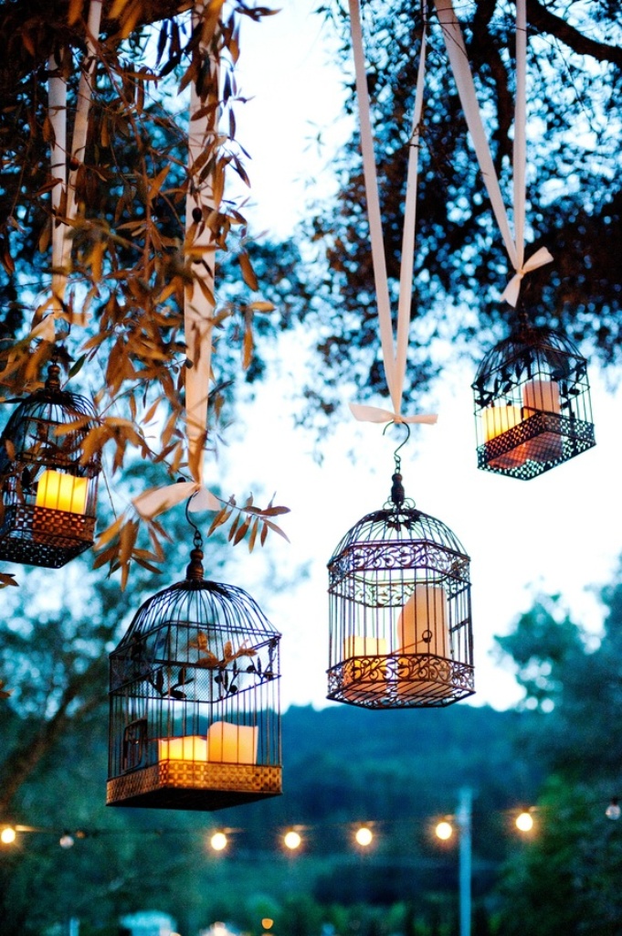 Bird Cage Boho Wedding Candles Decorations
