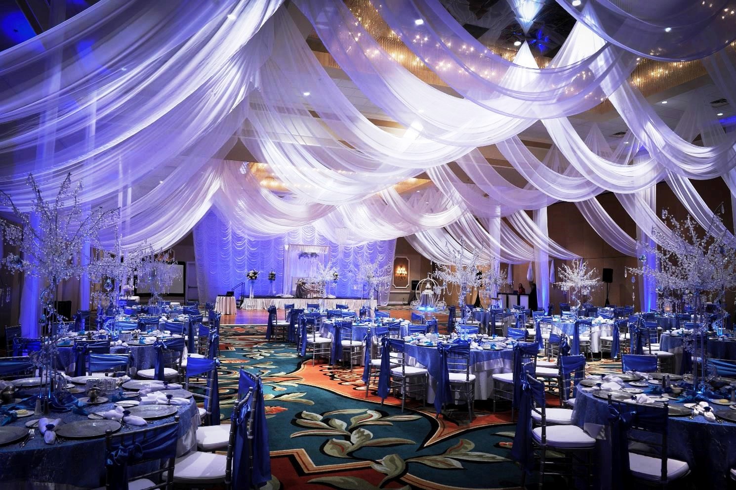 blue wedding reception decorations centerpieces