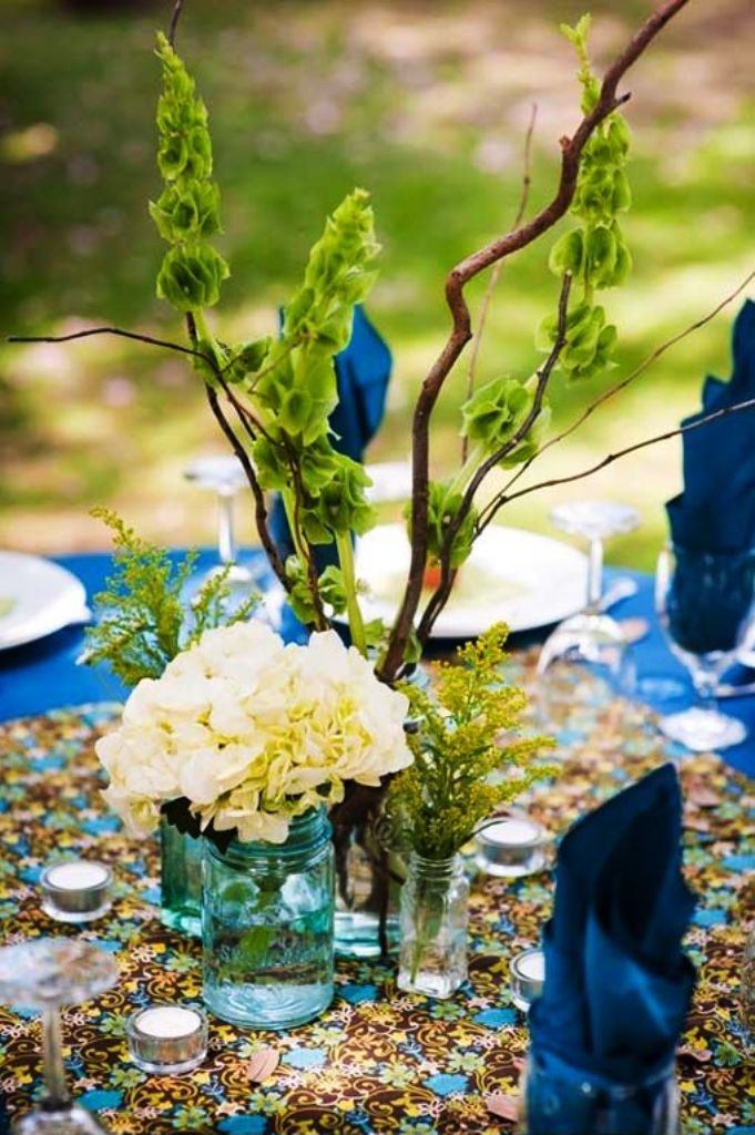 Blue and Green Wedding Centerpiece Decorations Ideas