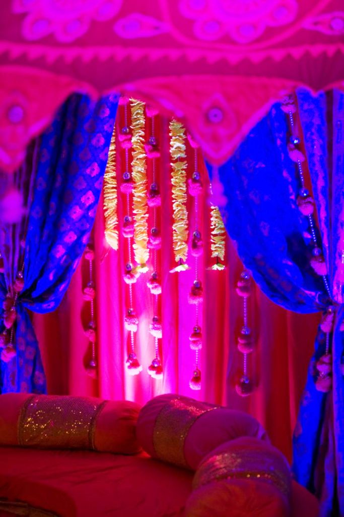 Blue and Purple Indian Wedding Decorations