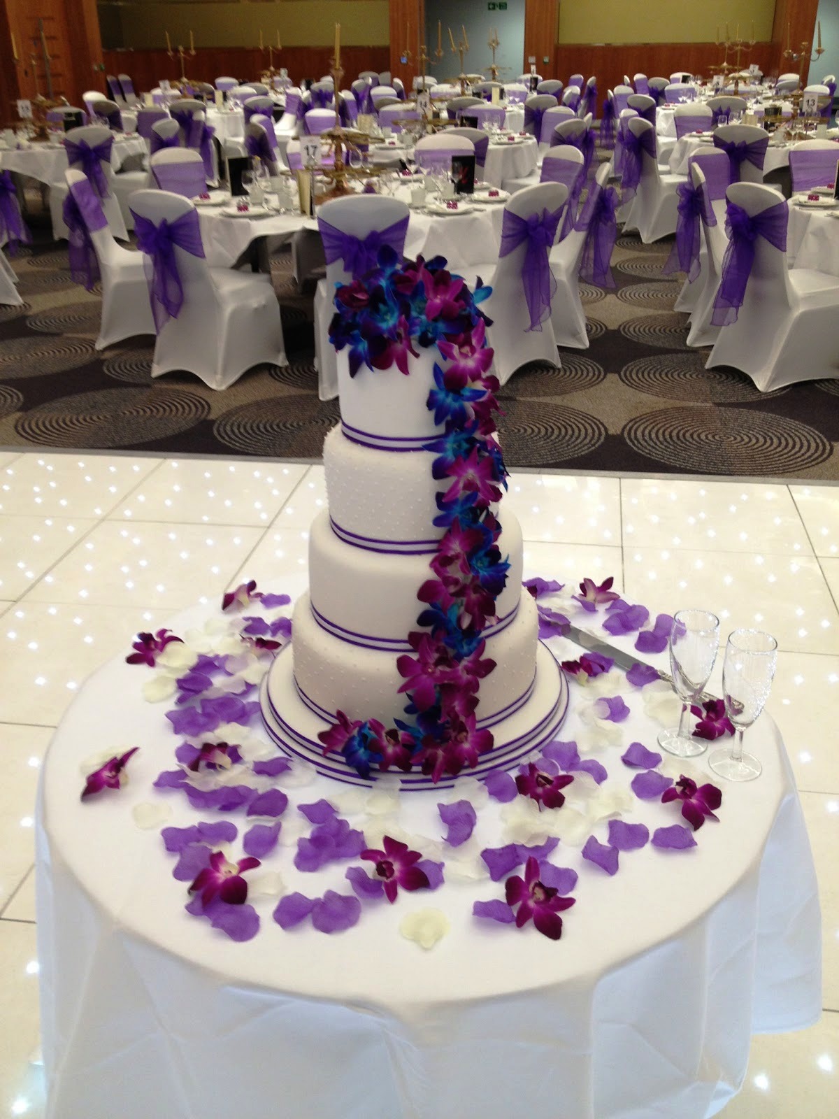 Blue and Purple Wedding Cake Decorations Ideas
