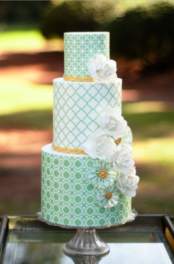 Brilliant Mint Wedding Cake Decorations