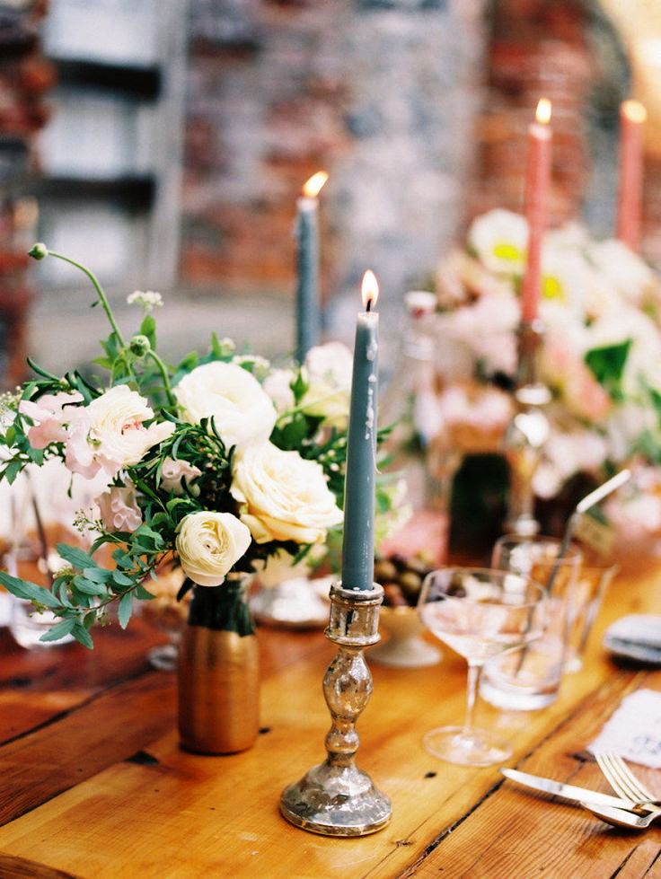 Candles Wedding Reception Table Decoration