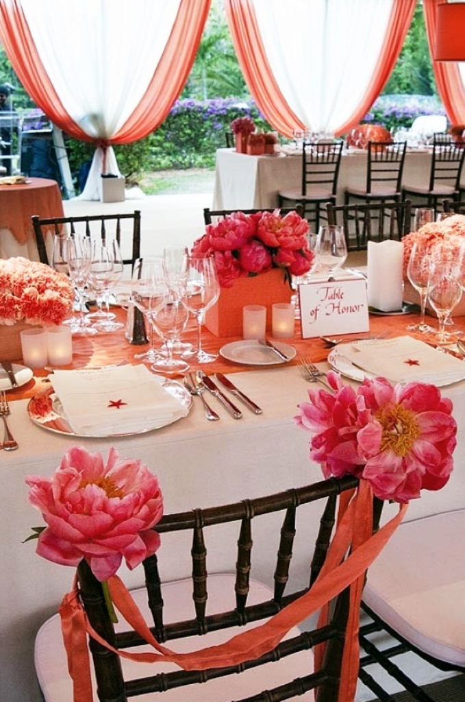 Coral Colorful Wedding Decorations