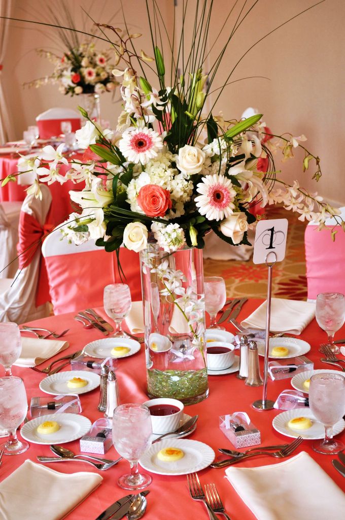 Coral Tall Wedding Centerpieces Decorations
