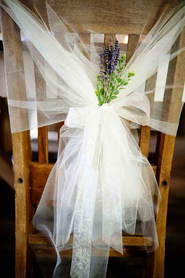 DIY Tulle Wedding Chair Decorations