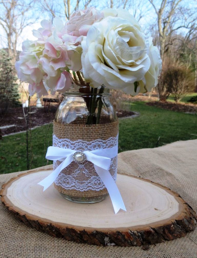 Decorated Mason Jar Wedding Decorations