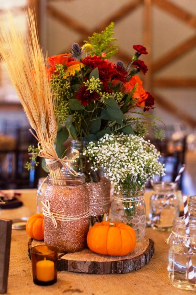 Fall Mason Jar Wedding Decorations