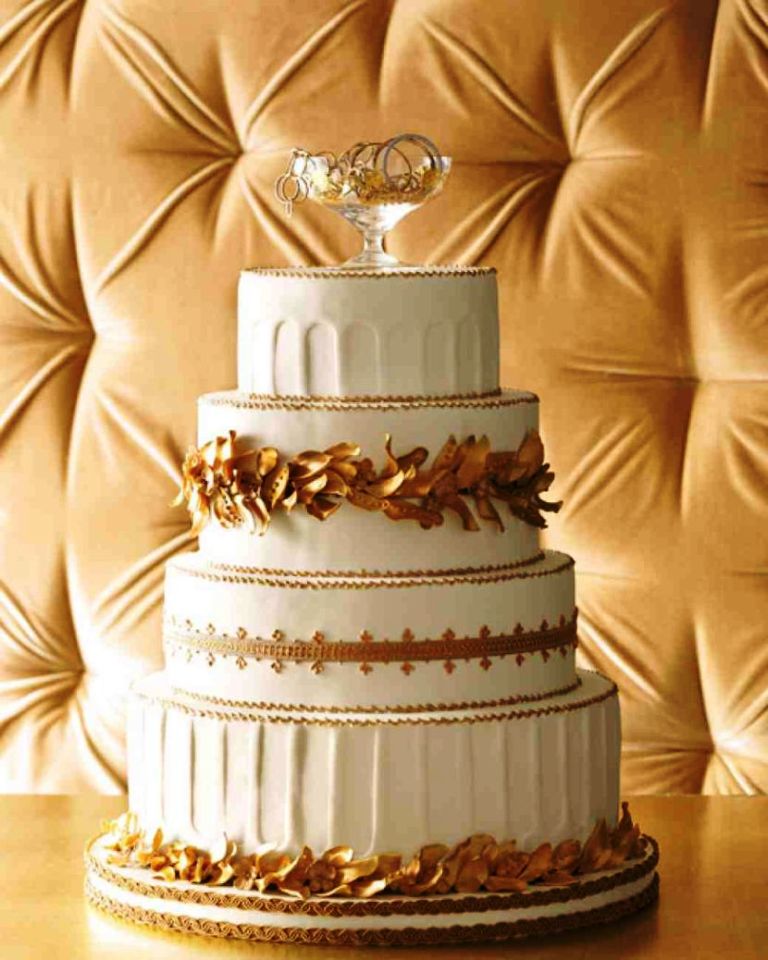 Gold Wedding Cake Decorations Ideas