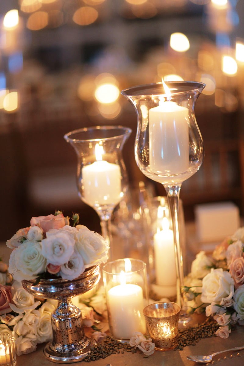 Gold Wedding Table Centerpieces With Candle
