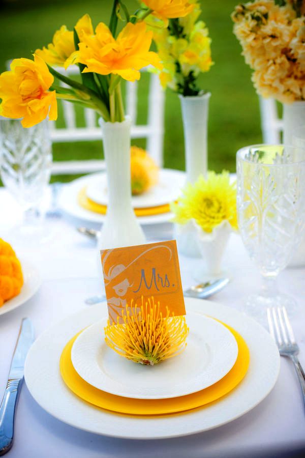 Green White and Yellow Wedding Decorations