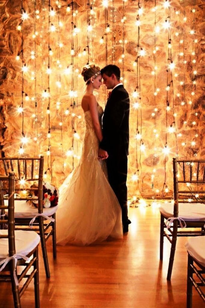 Hanging Lights Backdrop Wedding Decorations