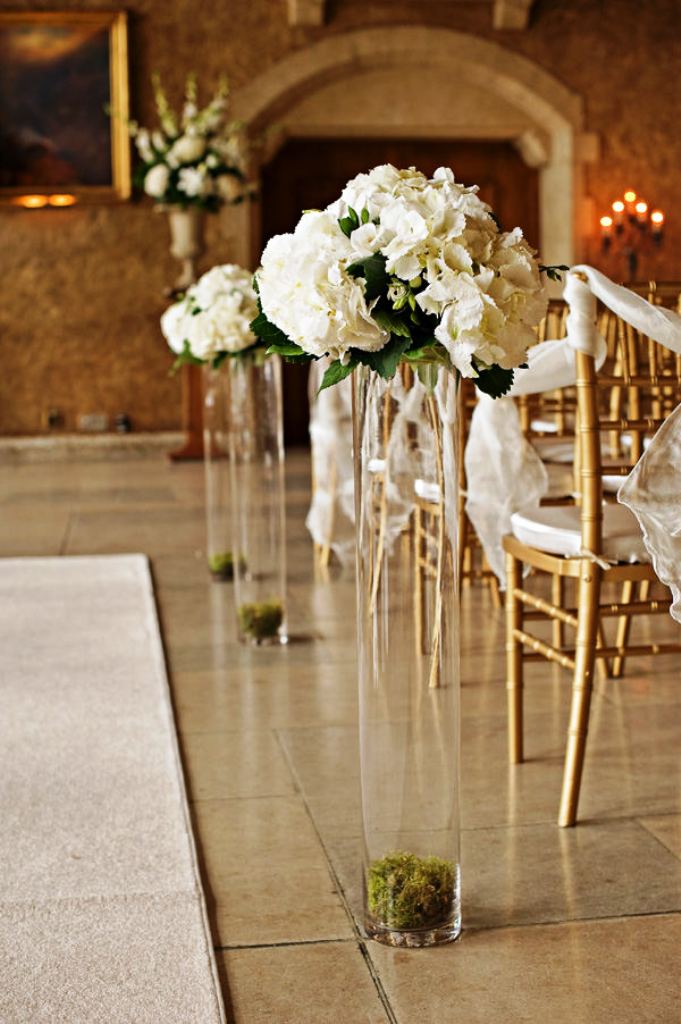 Indoor Wedding Aisle Candle Decorations