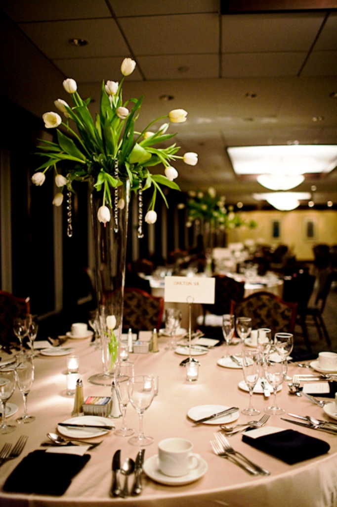 Indoor Winter Wedding Reception Table