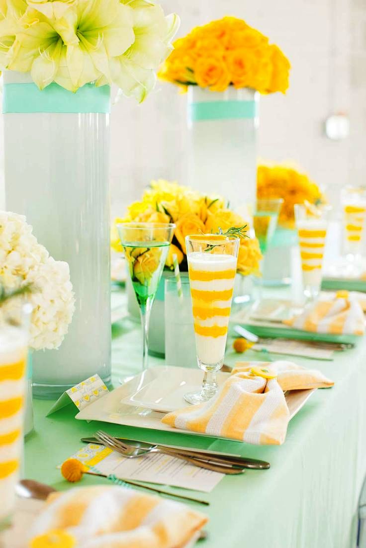 Mint Green and Yellow Wedding Decorations