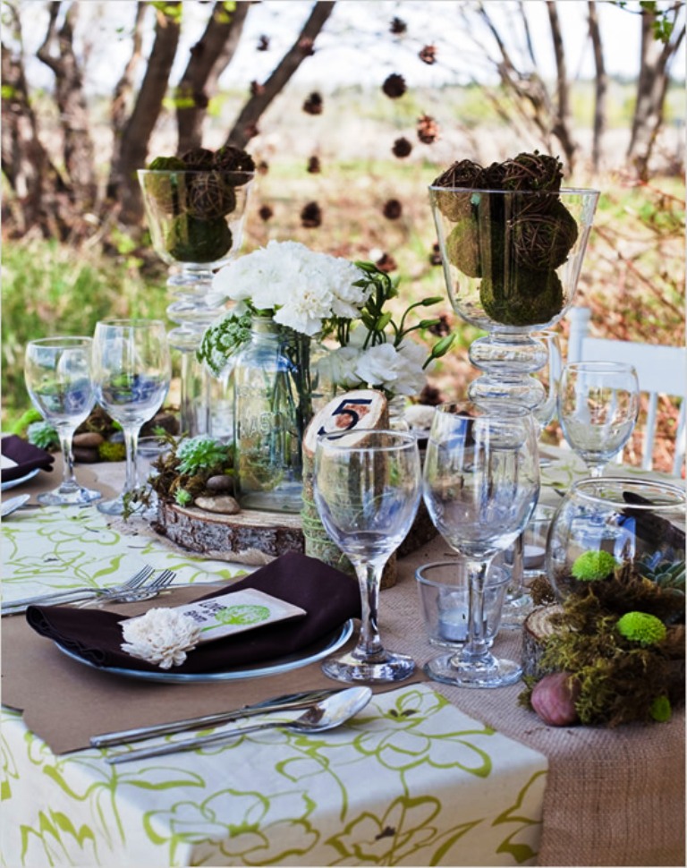 Modern Wedding Reception Table Decor