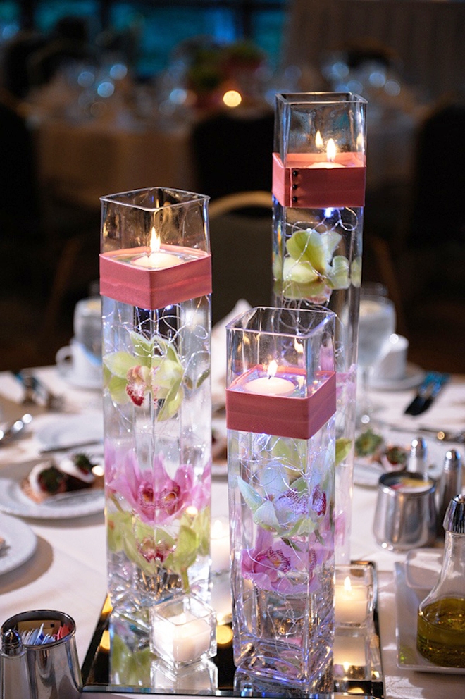 Orchid and Candle Centerpieces Decorations