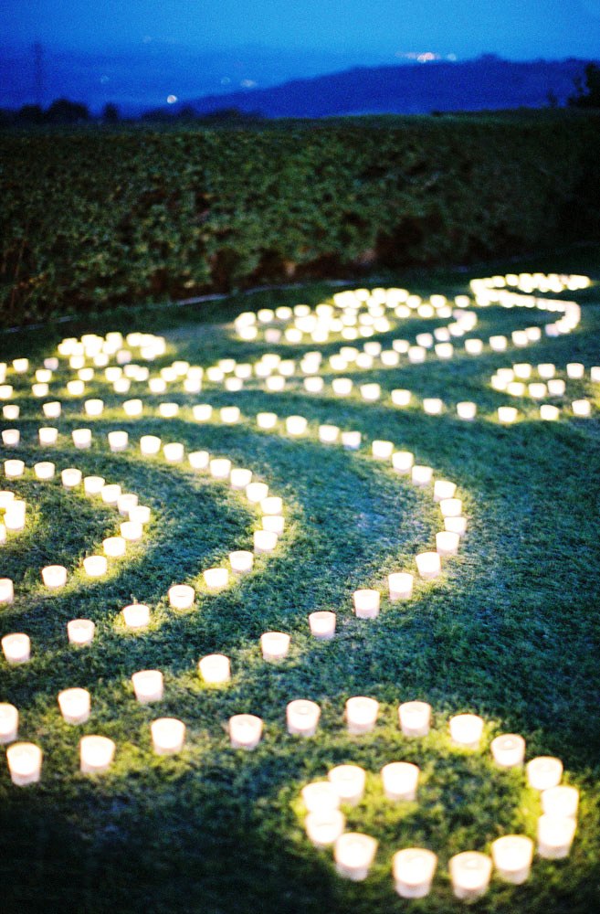 Outdoor Wedding Candles Decorations Ideas