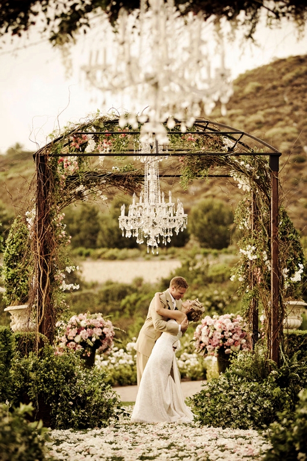 Outdoor Wedding Chandelier Decorations