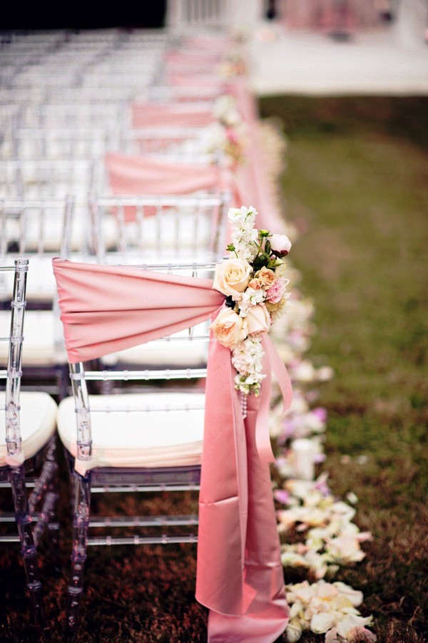 Outdoors Pink Wedding Decorations