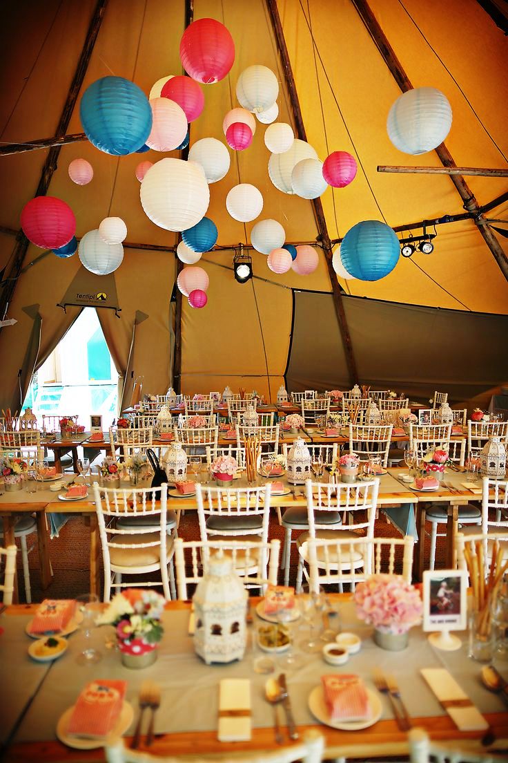 Paper Lanterns Wedding Tent Decorations