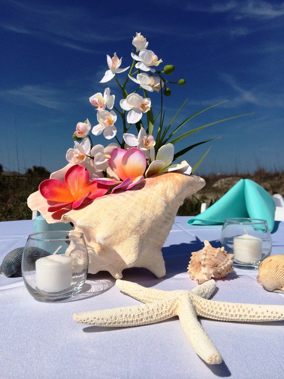 Party Beach Wedding Table Decorations