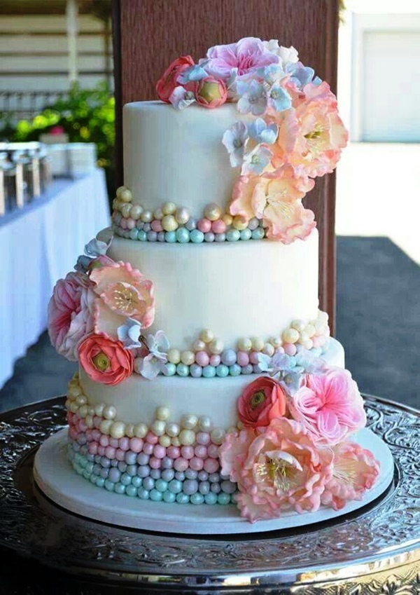 Pastel Wedding Cake Decorations
