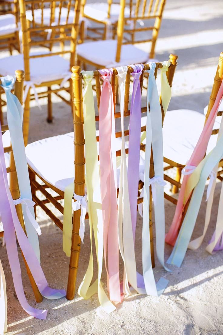 Pastel Wedding Chair Decorations on a Budget
