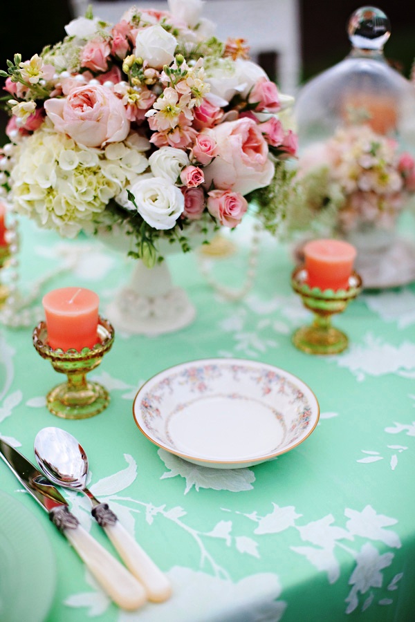 Peach and Mint Green Wedding Decorations Ideas