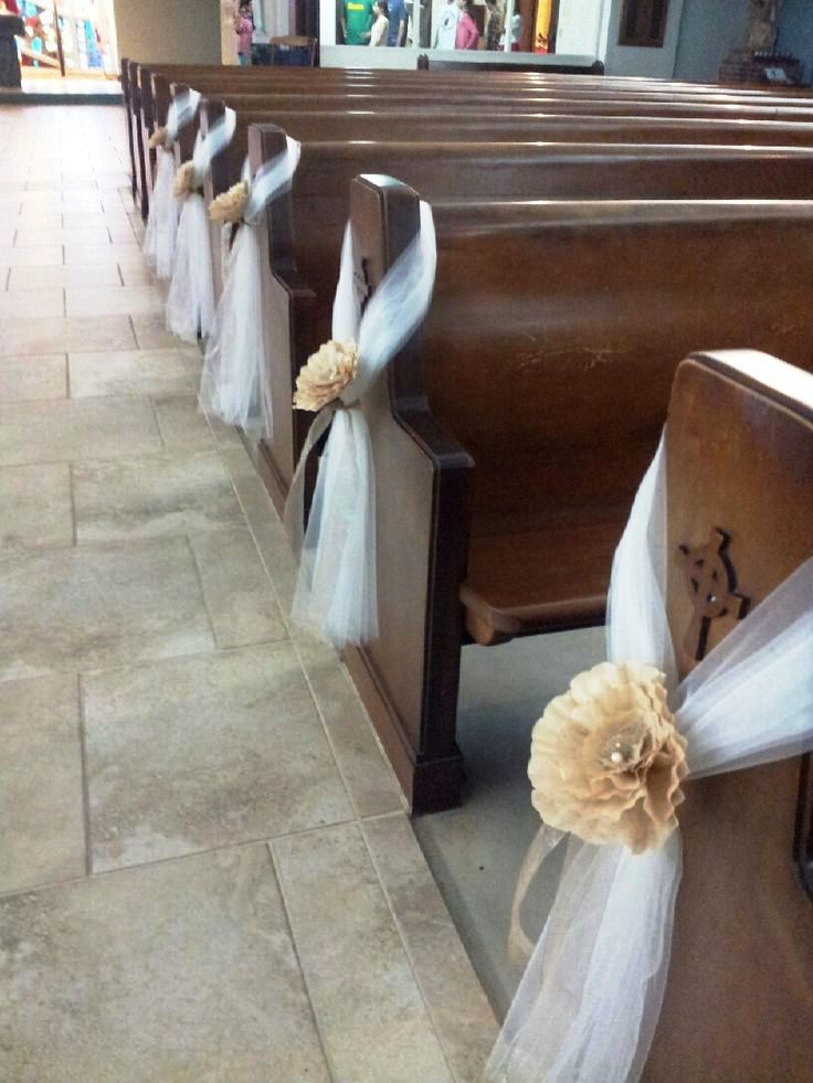 Pew Wedding Decoration with Tulle