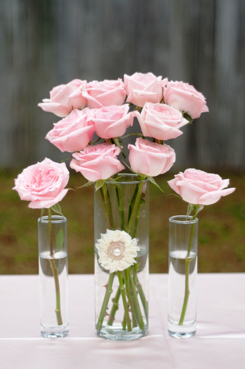 Pink Rose Flower Wedding Centerpiece Decorations