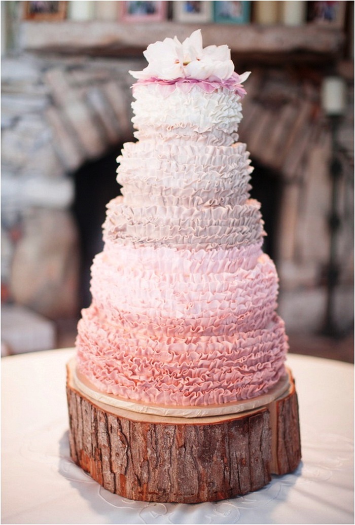 Pink Rustic Wedding Cake Decorations