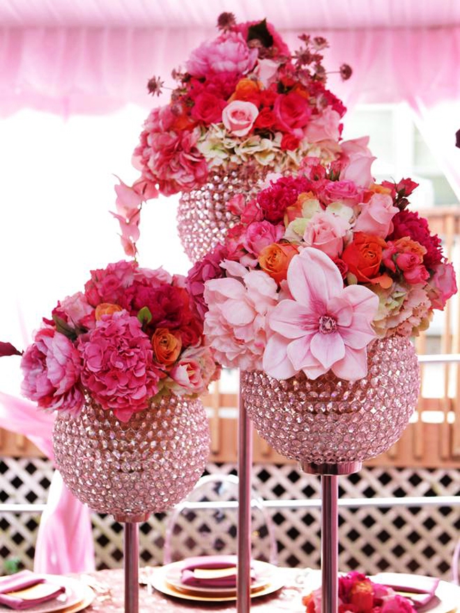 Pink Table Centerpieces Wedding Decorations