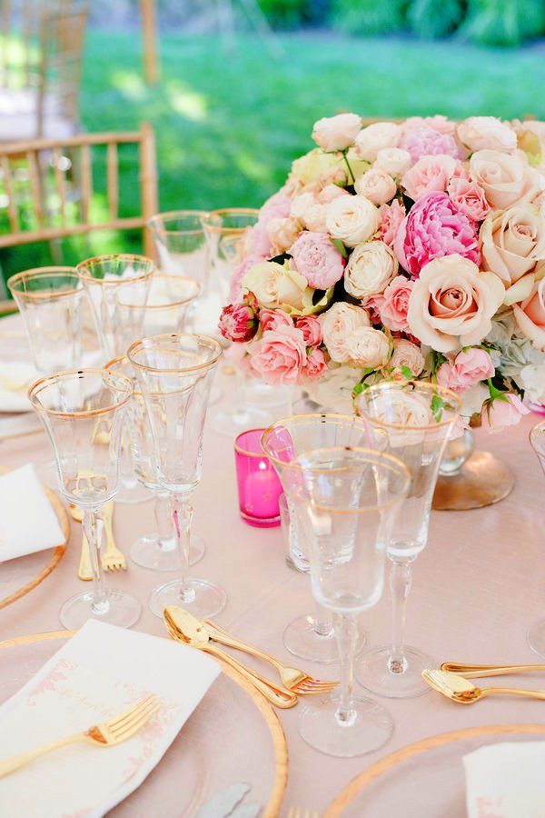Pink and Gold Wedding Decorations