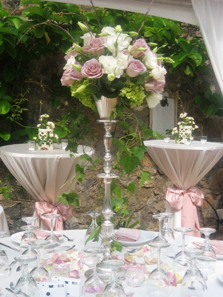 Pink and Silver Wedding Table Decorations