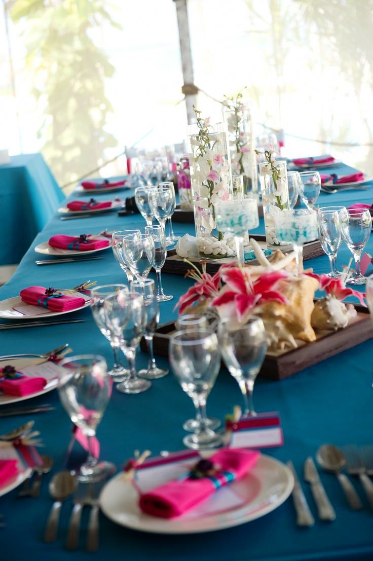 Pink and Teal Wedding Decorations