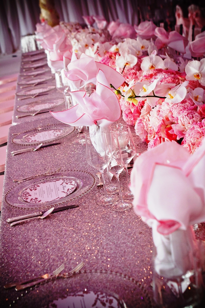 Pretty Pink Wedding Table Decorations