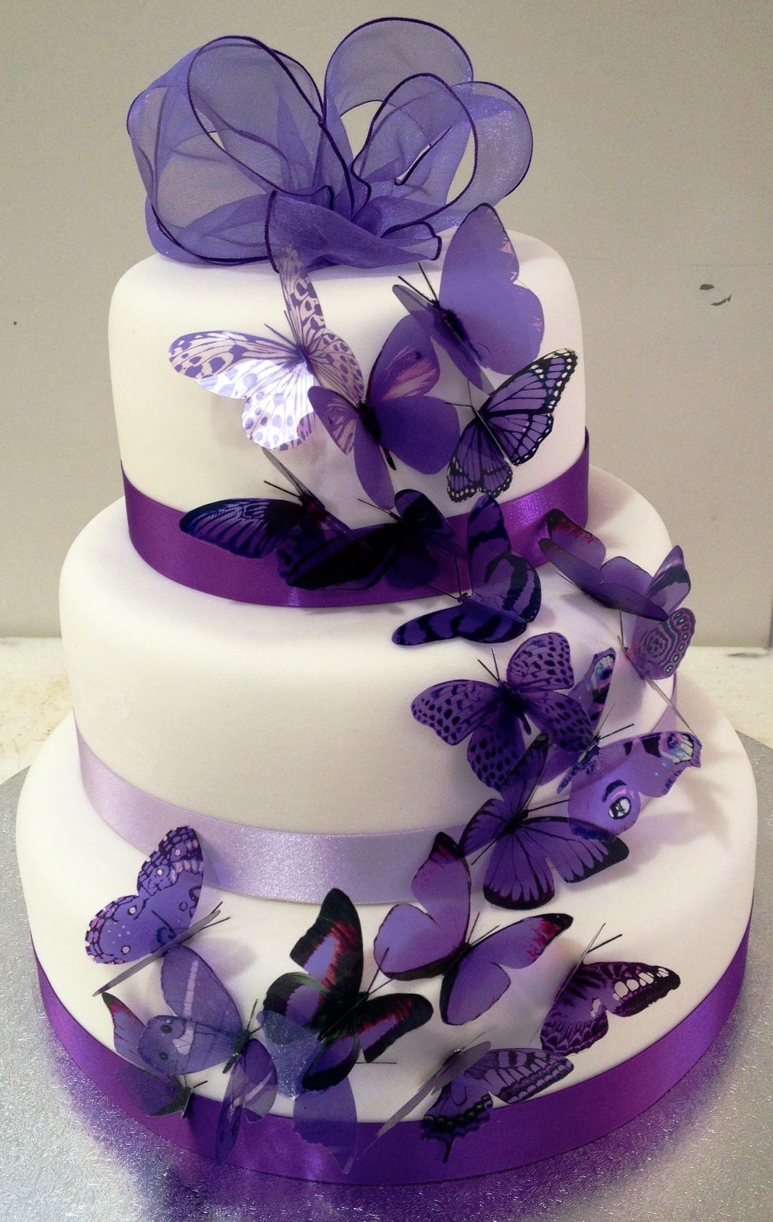 Purple Butterfly Wedding Cake Decorations