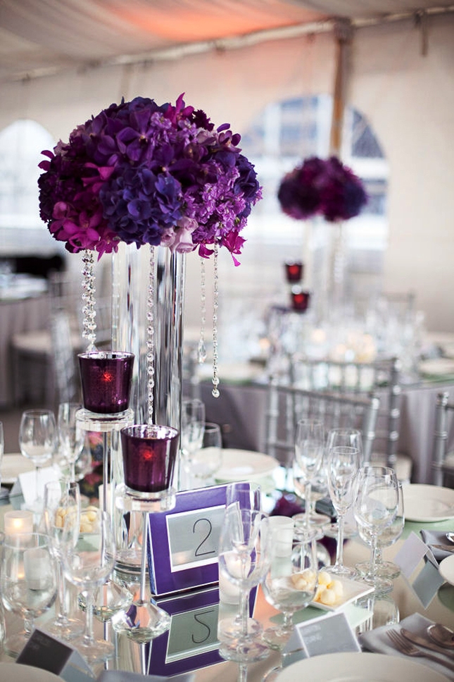 Purple Tall Wedding Centerpieces Decorations