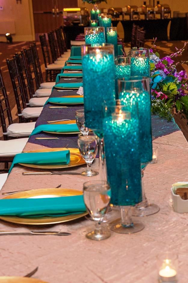 Purple and Teal Wedding Decorations