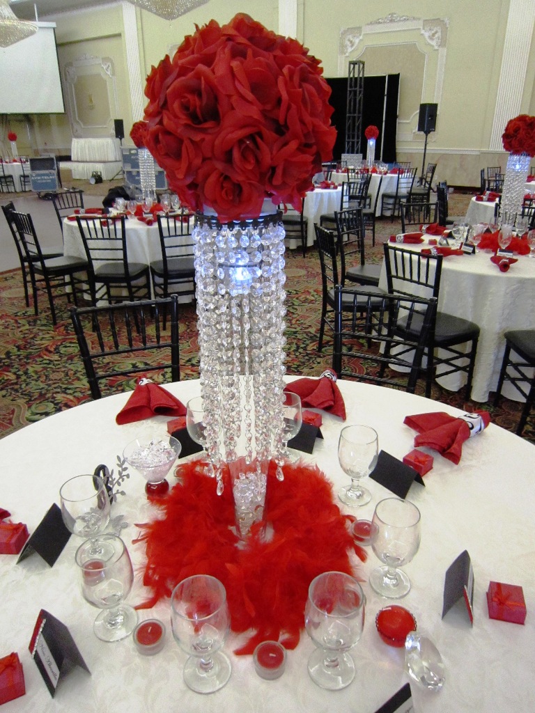 Red Rose Ball Wedding Centerpieces Decorations