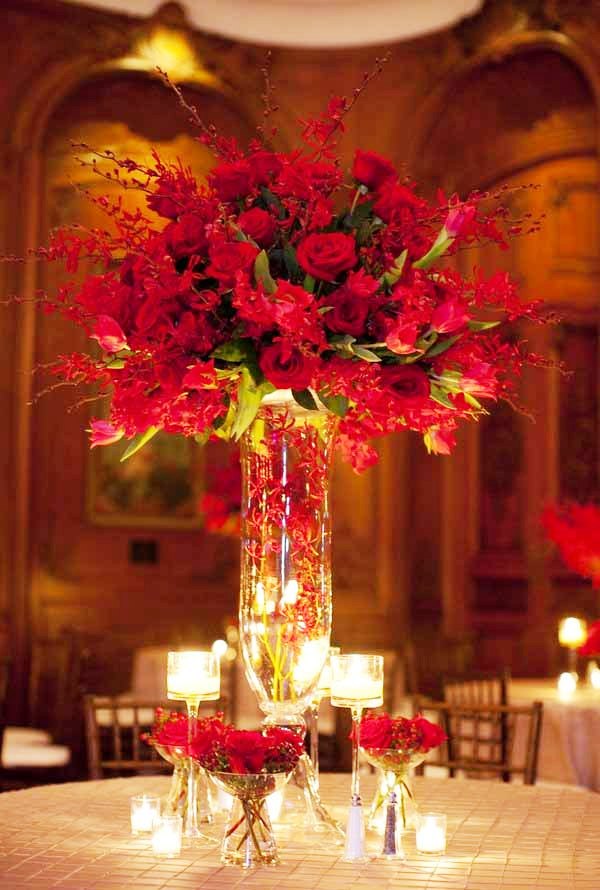 Red Rose Wedding Flowers Centerpieces Decorations